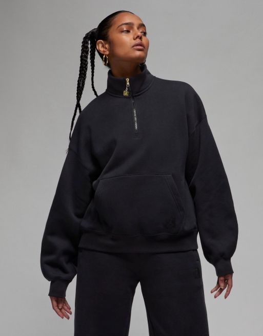 Jordan Flight fleece quarter zip sweatshirt in black | ASOS