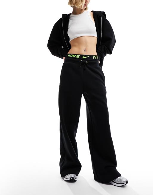 WIDE-LEG FLEECE SWEATPANT / BLACK