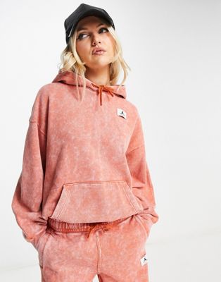Jordan Flight fleece hoodie in washed rust - ASOS Price Checker