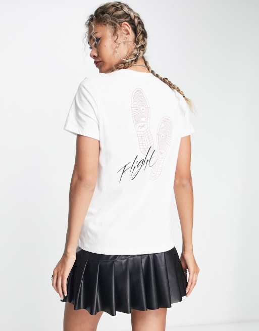 Jordan – Flight – T-Shirt in Weiß mit Grafikprint am Rücken