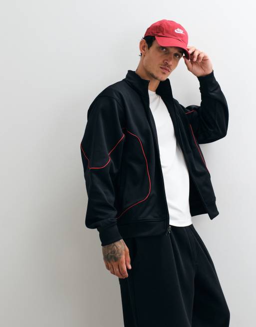 Jordan giacca da tuta con zip integrale e logo Jumpman nera, 2 di 5
