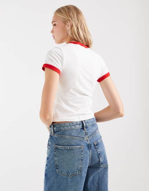 Jordan grafisk baby tee i hvid og rød, 4 af 4