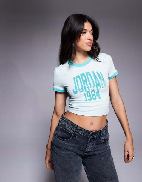 Jordan graphic baby tee in green - view 1