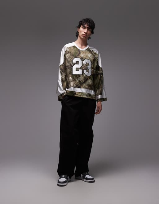 Jordan graphic long sleeve jersey t-shirt in real tree camo , 2 of 5