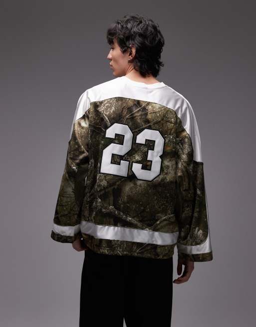 Jordan graphic long sleeve jersey t-shirt in real tree camo , 4 of 5