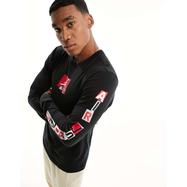 Jordan graphic long sleeve t shirt in black