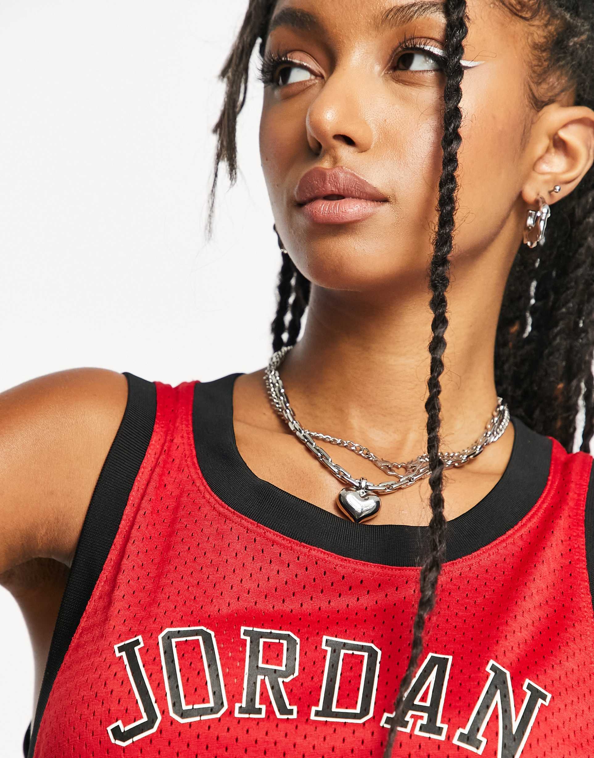 Jordan Heritage basketball vest dress in gym red view 4
