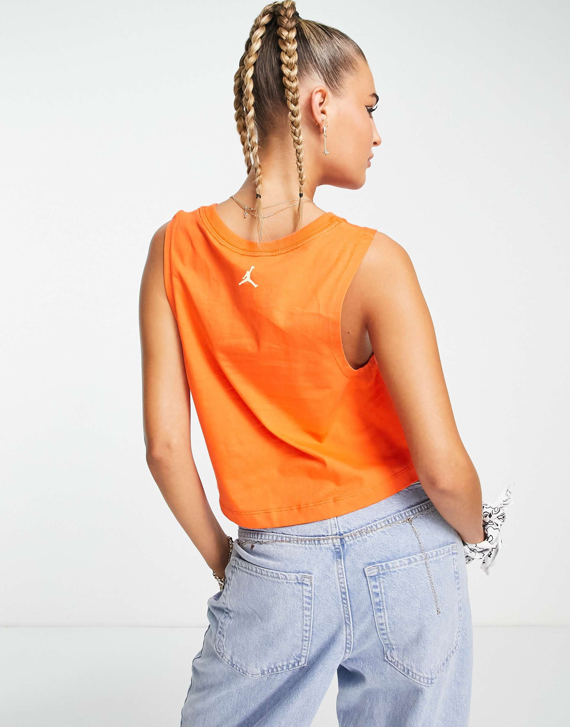 Jordan Heritage cropped basketball vest in orange and yellow view 3