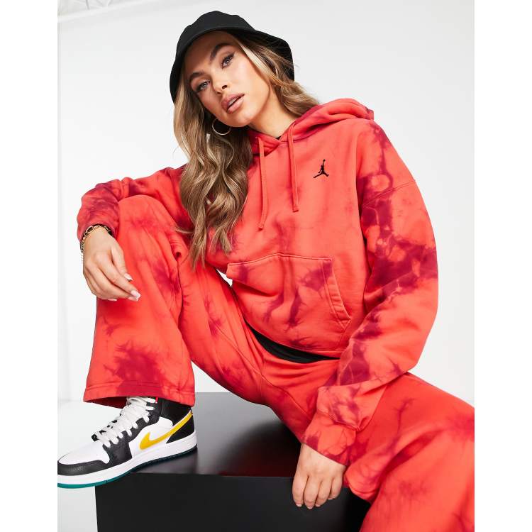 Jordan Heritage tie dye pullover hoodie in red ASOS
