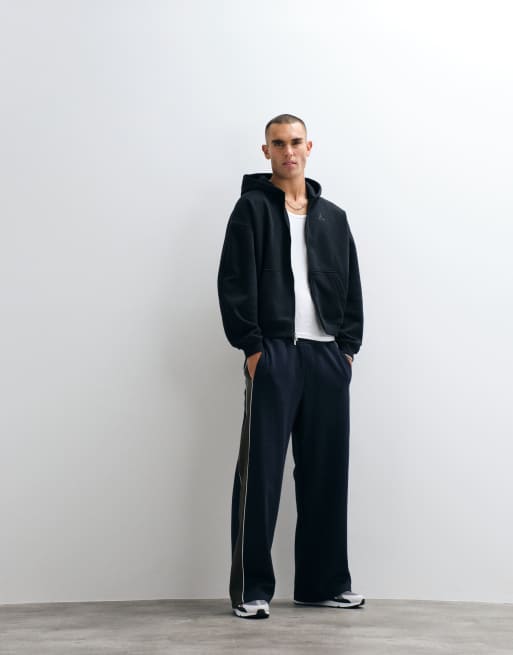Jordan hoodie met borstlogo, oversized, zwaar en met rits, zwart, 2 van 5