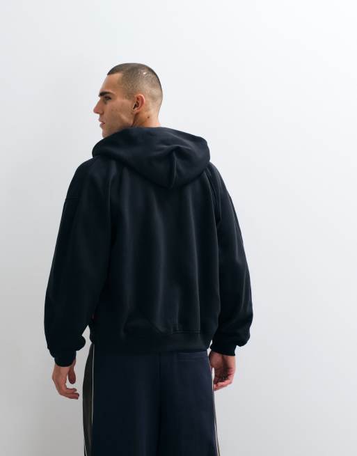 Jordan hoodie met borstlogo, oversized, zwaar en met rits, zwart, 5 van 5