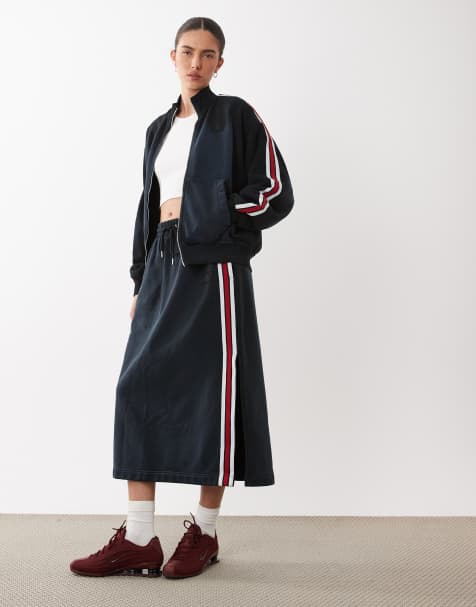 Jordan jacket and maxi skirt in Navy - view 1