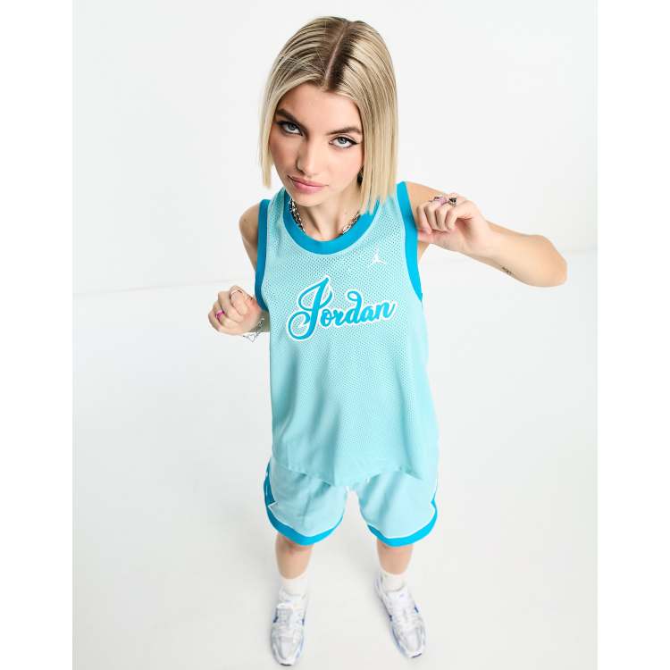 Jordan jersey tank top in bleached aqua