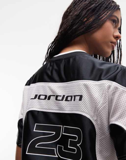 Jordan jersey top in black and white , 3 of 4