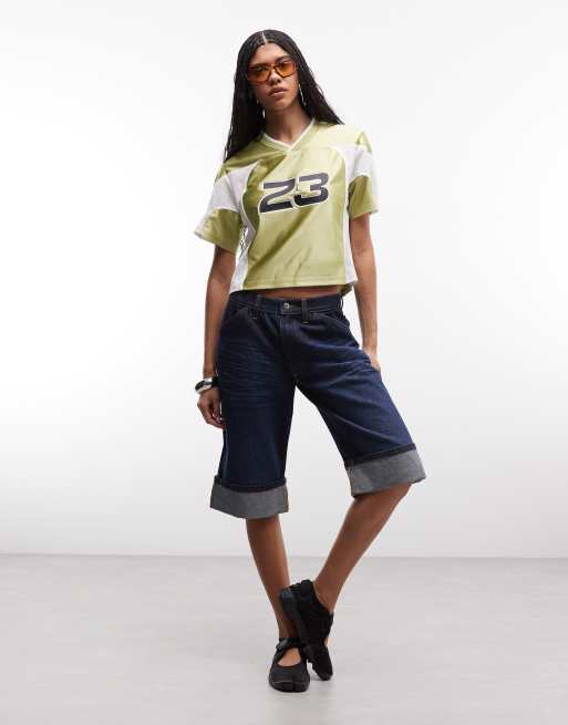 Jordan jersey top in khaki and white, 2 of 4