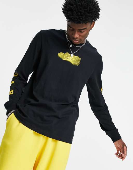 Jordan – Jumpman – Czarny T-shirt z długimi rękawami i nadrukiem logo 