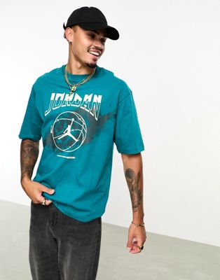 Jordan Jumpman grapic logo short sleeve t-shirt in teal - ASOS Price Checker