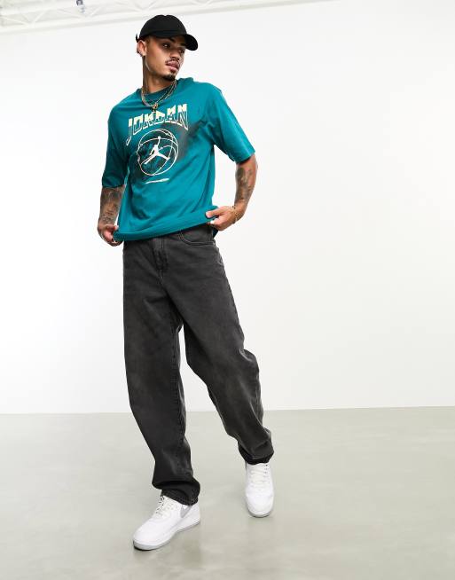 Teal jordan store shirt