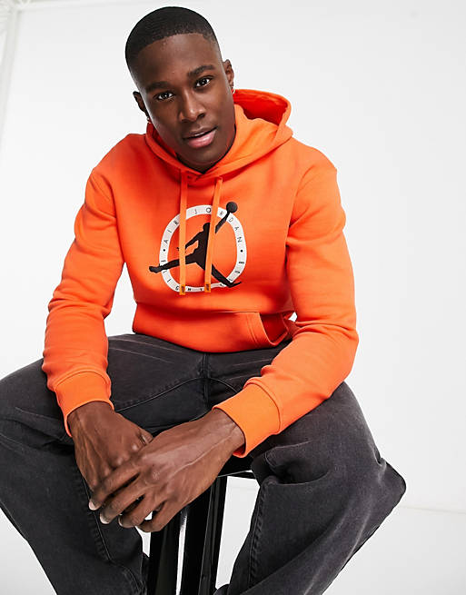 Jordan Jumpman logo fleece hoodie in orange | ASOS