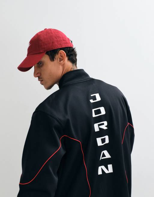 Jordan Jumpman Logo Trackjacke mit durchgehendem Reißverschluss in Schwarz, 4 von 5