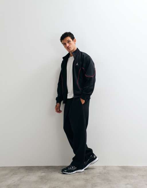 Jordan Jumpman Logo Trackjacke mit durchgehendem Reißverschluss in Schwarz, 5 von 5