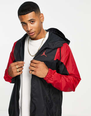 black and red jordan windbreaker