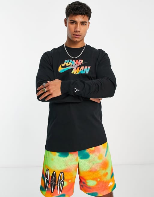 Jordan - Jumpman - T-shirt nera a maniche lunghe