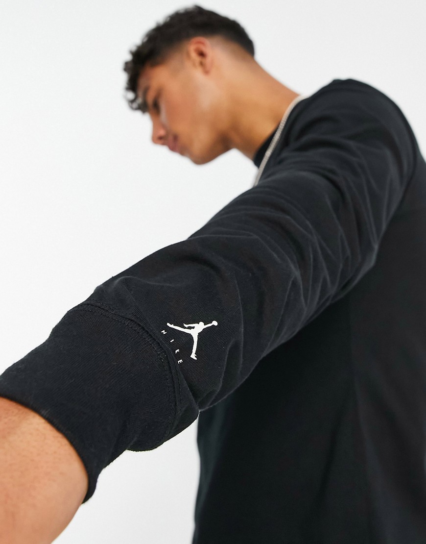 Jumpman - T-shirt nera a maniche lunghe-Nero - Jordan T-shirt donna  - immagine3
