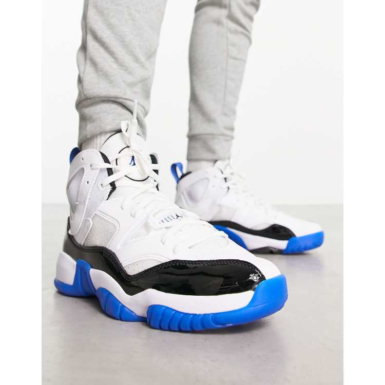 Jordan Jumpman Two Trey trainers in white and blue | ASOS