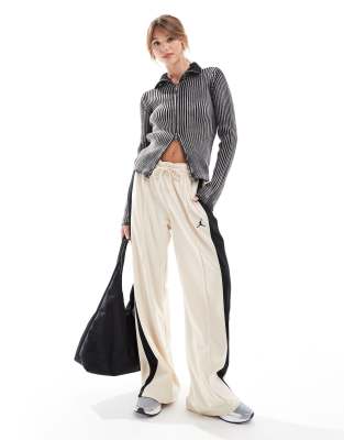 Jordan Jordan knit track pants in beige and black-Neutral