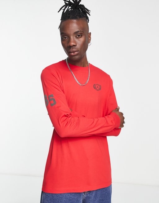 Jordan – Langärmliges Shirt in Feuerrot mit Logoprint hinten 