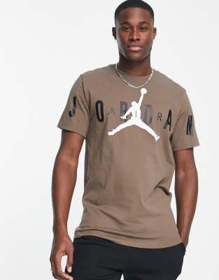 Jordan large logo t-shirt in brown | ASOS