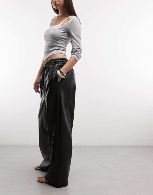 Jordan leather pants in black , 2 of 5