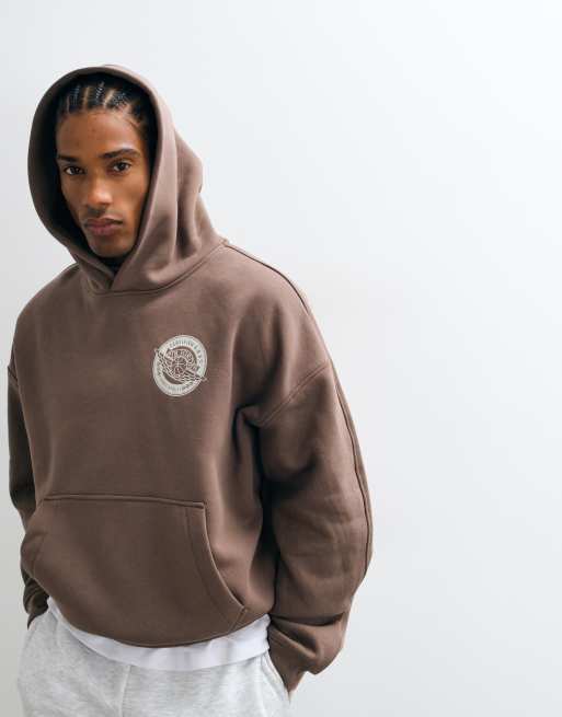 Jordan logo back print hoodie in brown, 5 of 5