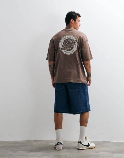 Jordan logo back print oversized t-shirt in brown - view 1