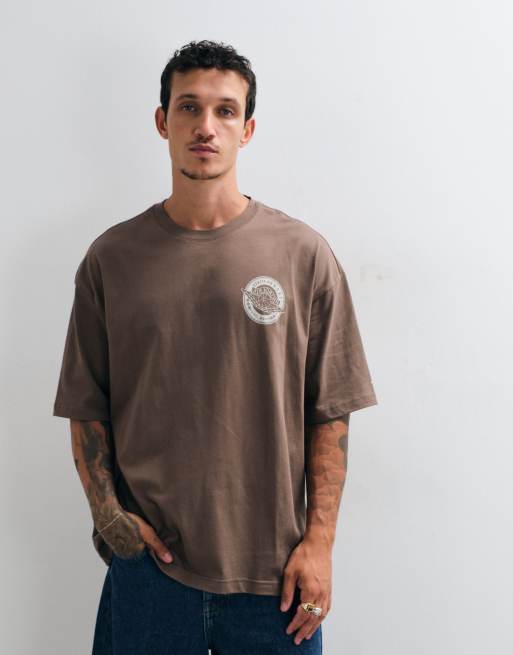 Jordan logo back print oversized t-shirt in brown, 2 of 5