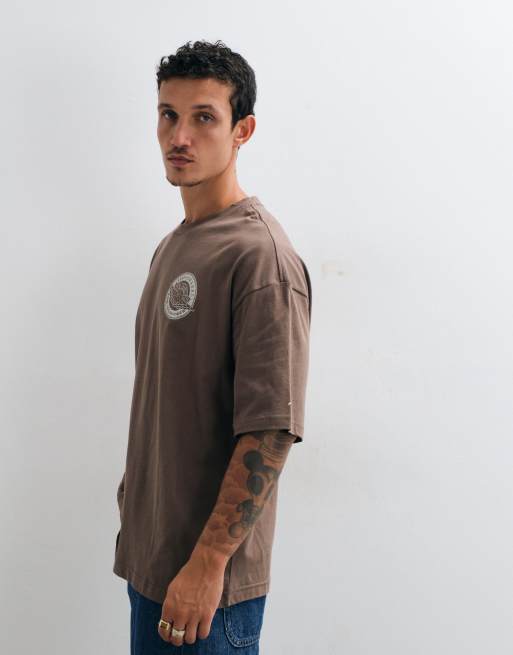 Jordan logo back print oversized t-shirt in brown, 4 of 5