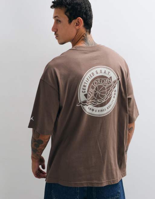 Jordan logo back print oversized t-shirt in brown, 5 of 5