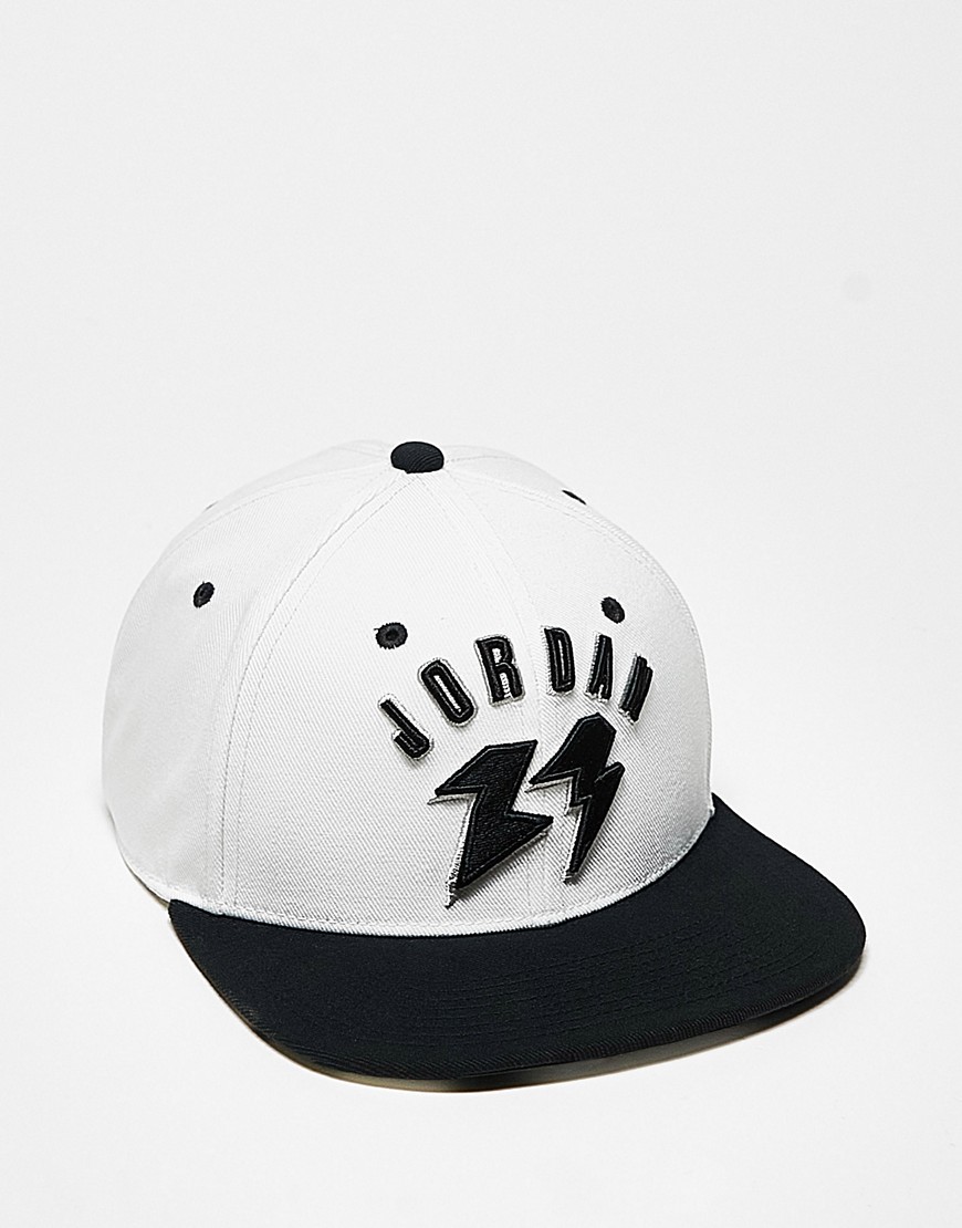 Jordan logo cap in sail and black-White