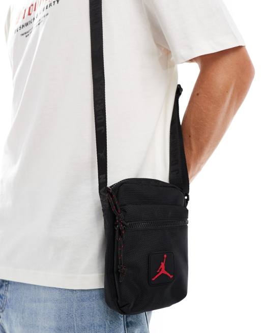 Jordan logo crossbody bag in black | ASOS