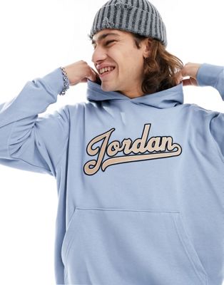 Jordan logo hoodie in blue - ASOS Price Checker