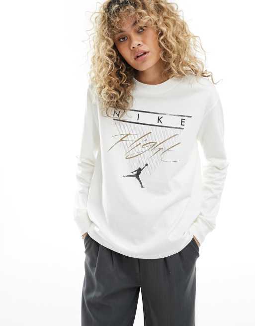 Jordan long sleeve graphic t shirt in off white ASOS