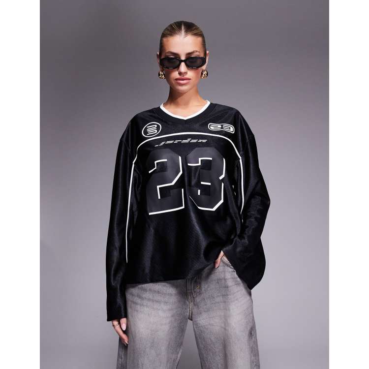 Jordan long sleeve jersey top in black | ASOS
