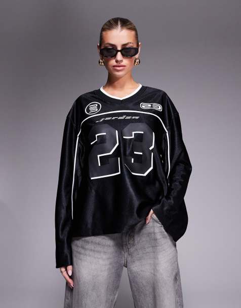 Jordan long sleeve jersey top in black