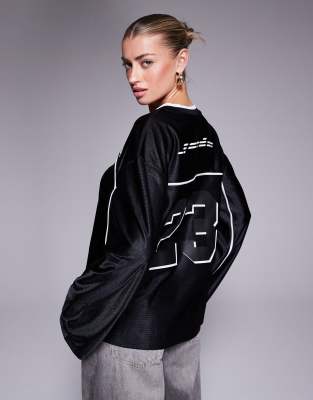 Jordan Long Sleeve Jersey Top In Black