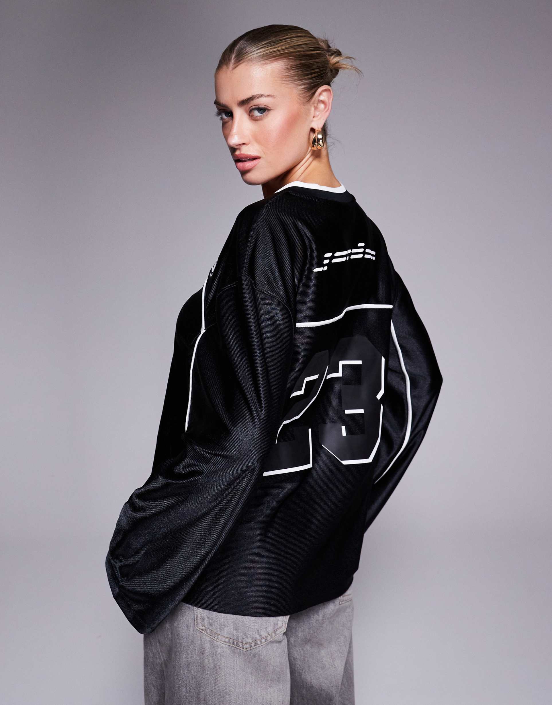 jordan long sleeve jersey top in black
