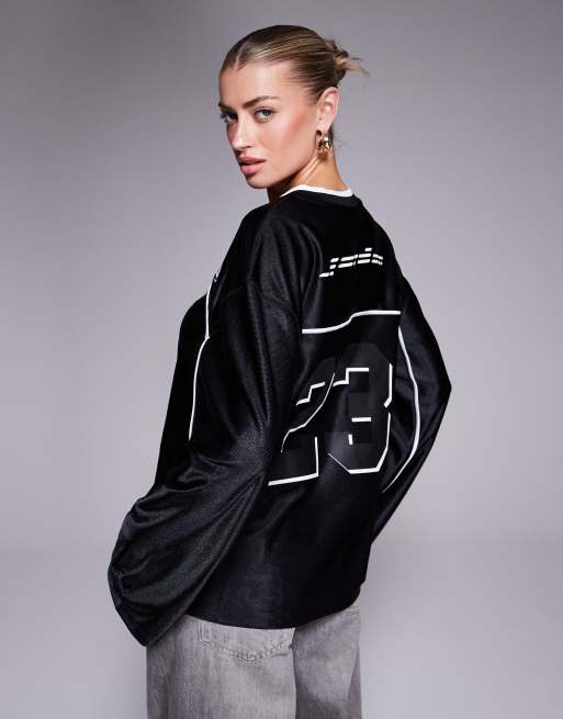 Jordan long sleeve jersey top in black