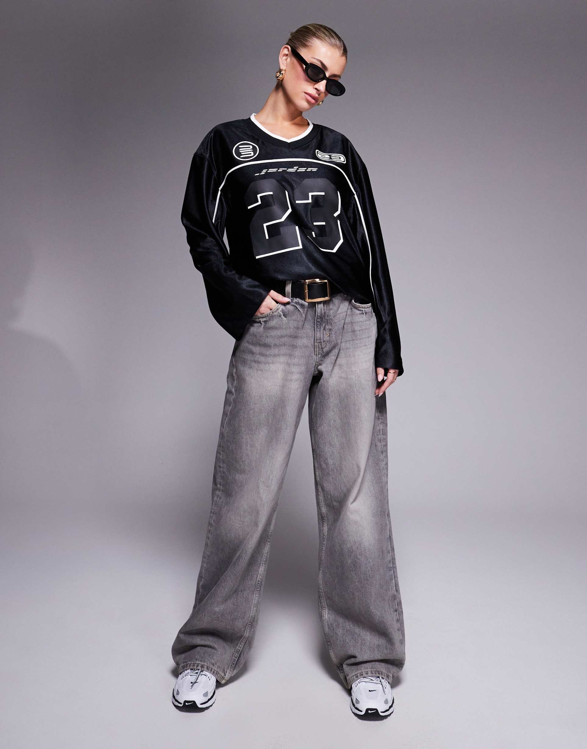 jordan long sleeve jersey top in black