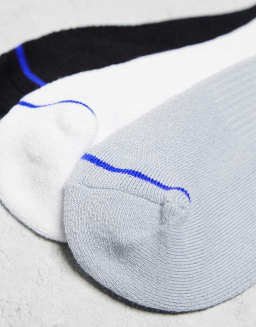 Jordan - Lot de 3 paires de chaussettes à logo bleu marine - Noir/blanc/gris, 2 de 4