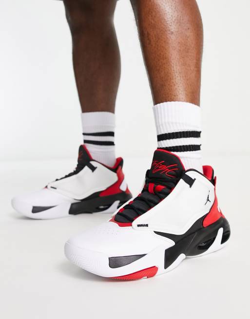 Jordan Max Aura Sneakers bianche/nere/rosso universale ASOS